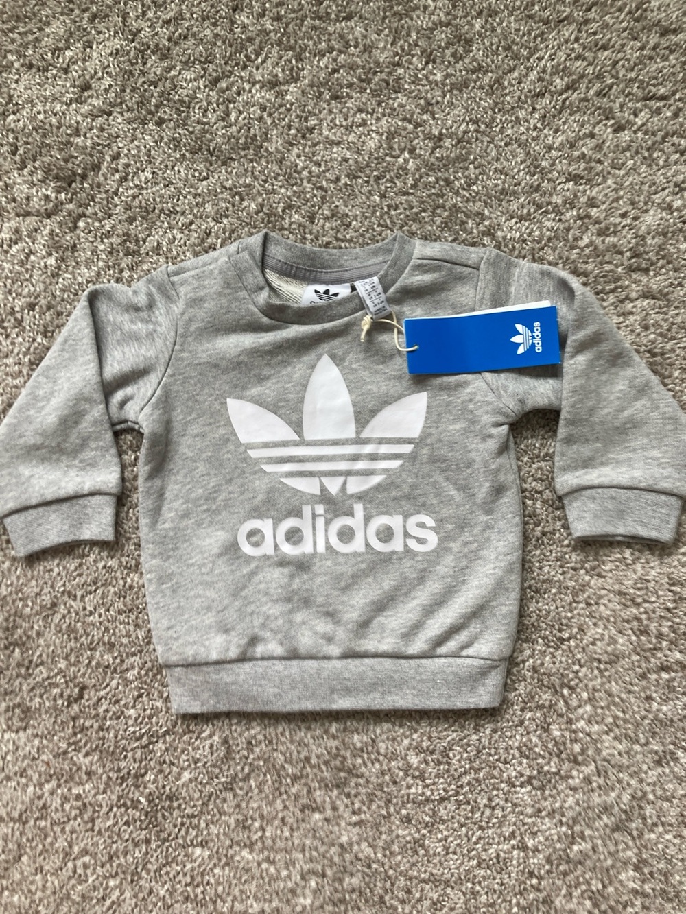 NWT Adidas sweatshirt trefoil sz 6 mo